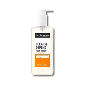 Neutrogena Clear & Defend 2% Salicylic Acid Oil Free Face Wash for Spot Prone Skin